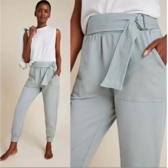 ANTHROPOLOGIE Sydney Waisted Joggers in Sky XLP - Picture 1 of 9